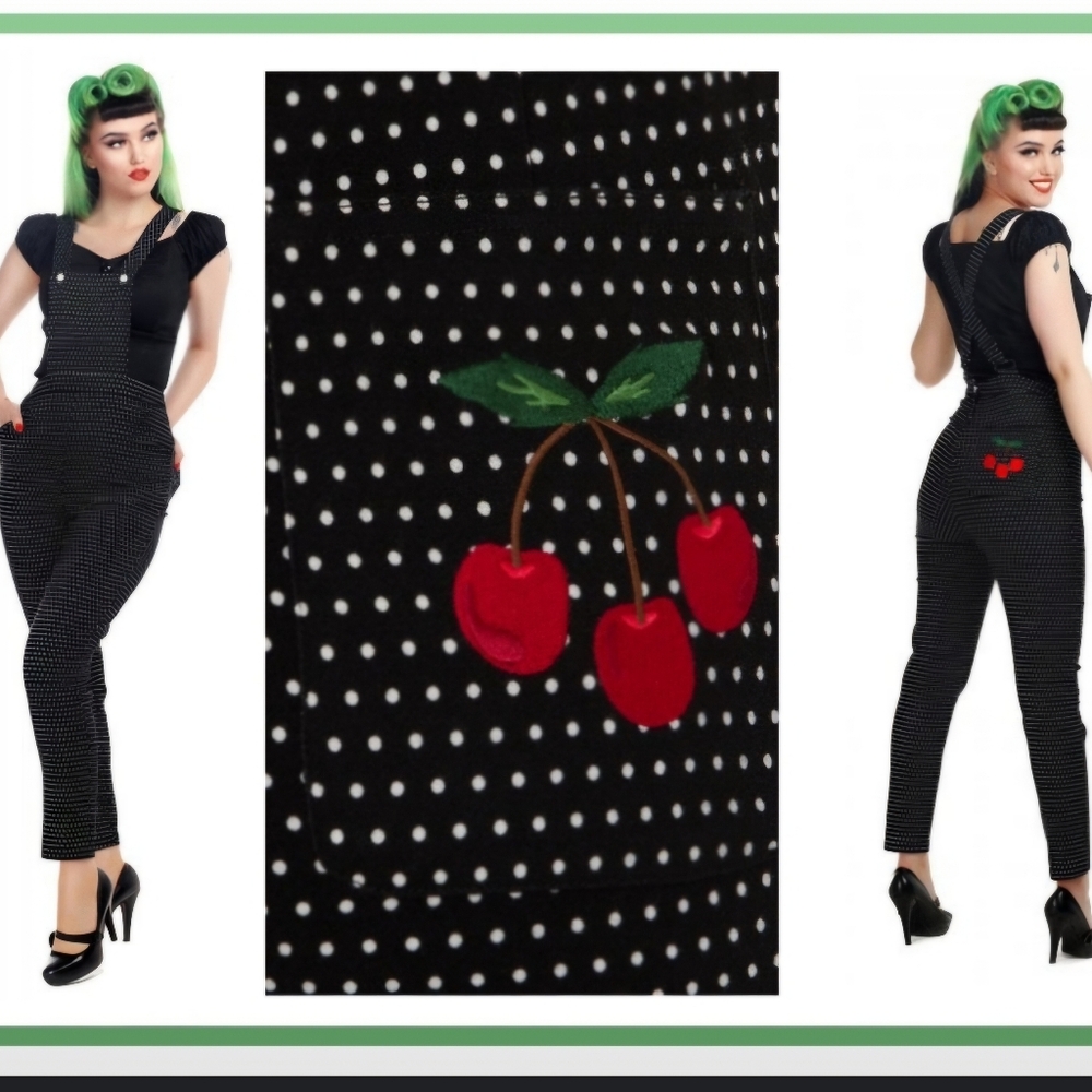 Black and White Polka Dot Overalls